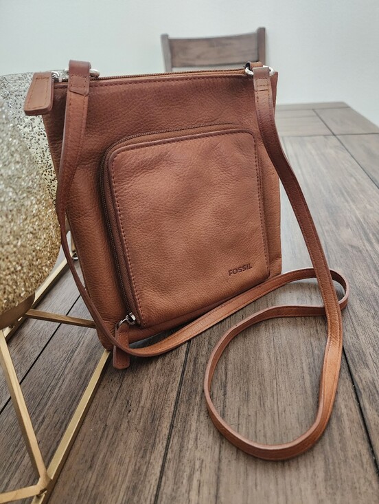 Fossil Handbags - Fossil Women's Brown Leather Crossbody Bag